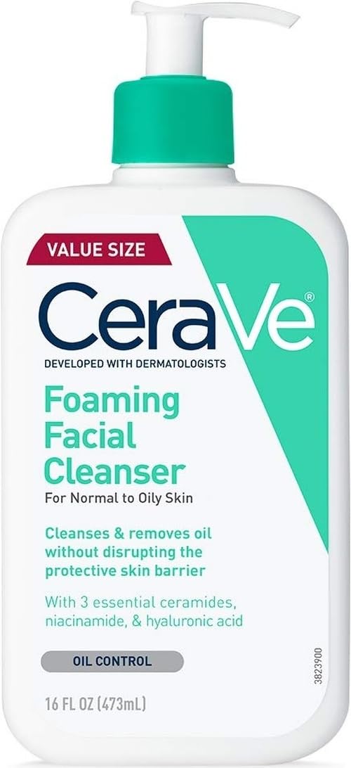 CeraVe Foaming Facial Cleanser | Face & Body Wash for Normal to Oily Skin | Fragrance Free, 16 fl oz