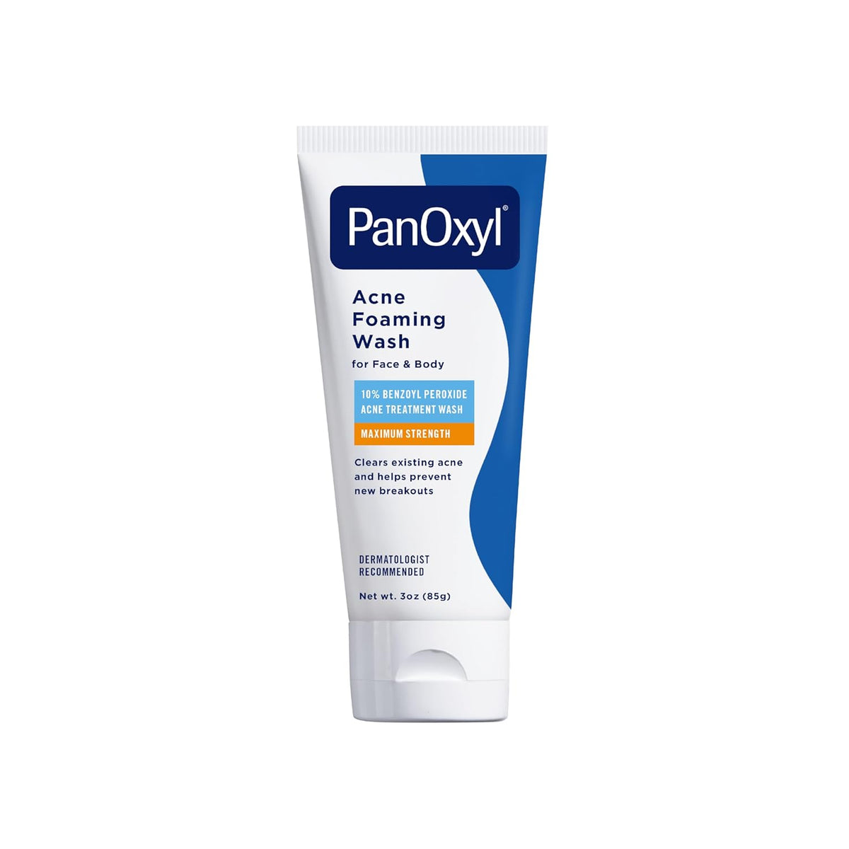 PanOxyl Acne Foaming Wash | 10% Benzoyl Peroxide Maximum Strength | Face & Body Cleanser, 5.5 oz