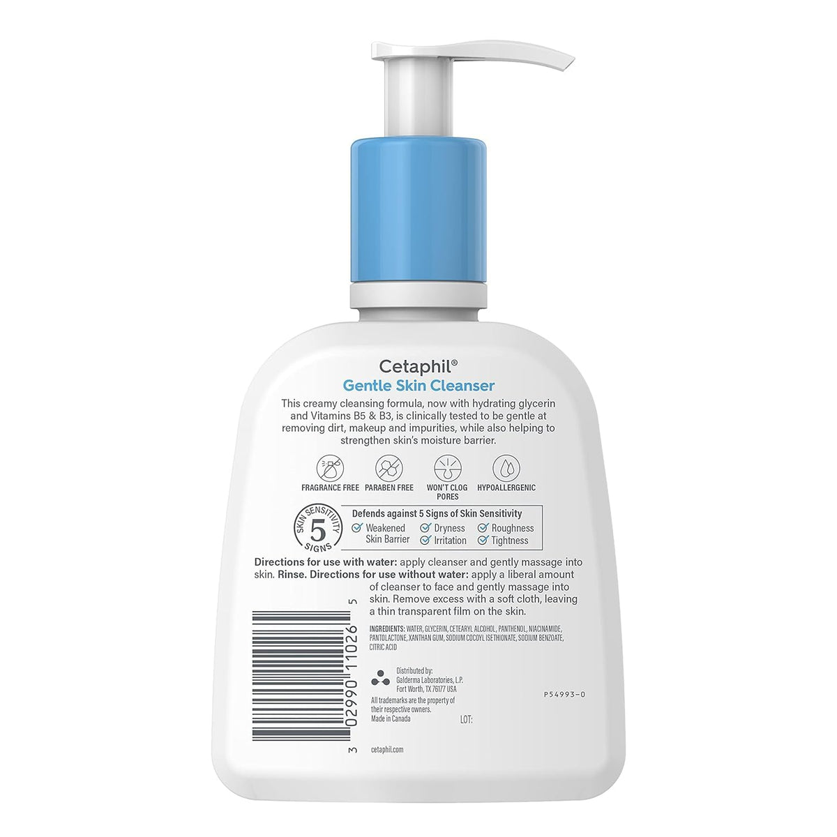 Cetaphil Gentle Skin Cleanser, Hydrating Face Wash for Sensitive Skin, Fragrance Free, 4oz, 3ct
