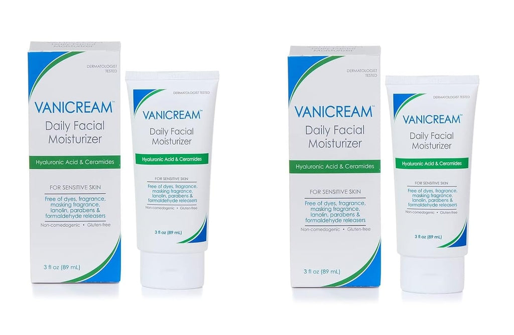 Vanicream Daily Facial Moisturizer | Hyaluronic Acid & 5 Ceramides | Fragrance Free, Sensitive Skin, 3 fl oz