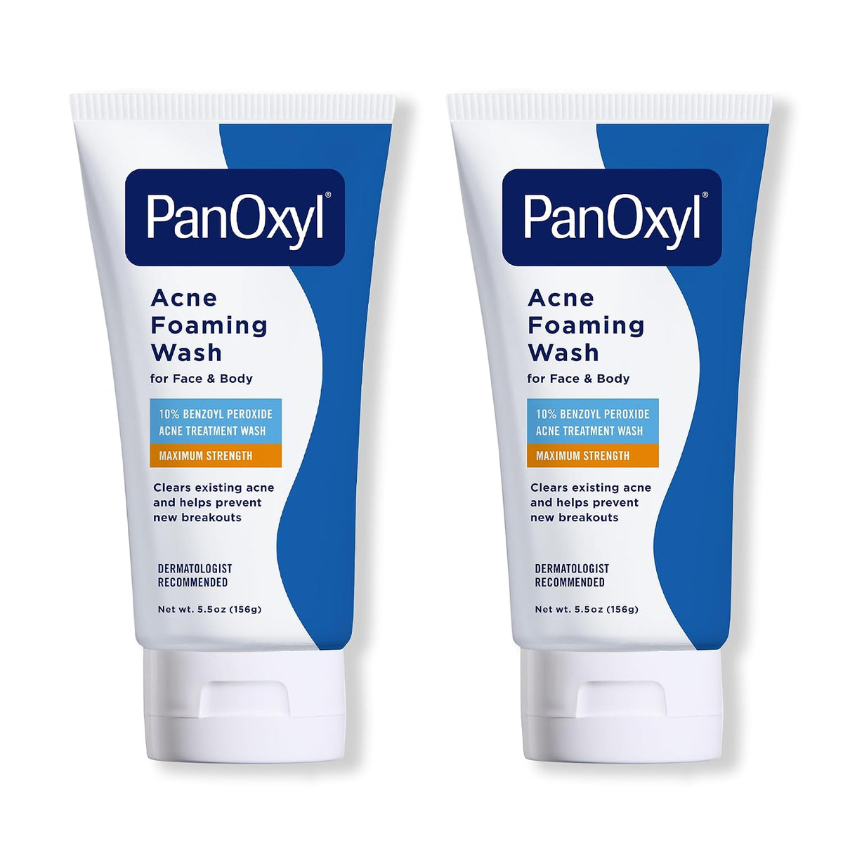 PanOxyl Acne Foaming Wash | 10% Benzoyl Peroxide Maximum Strength | Face & Body Cleanser, 5.5 oz