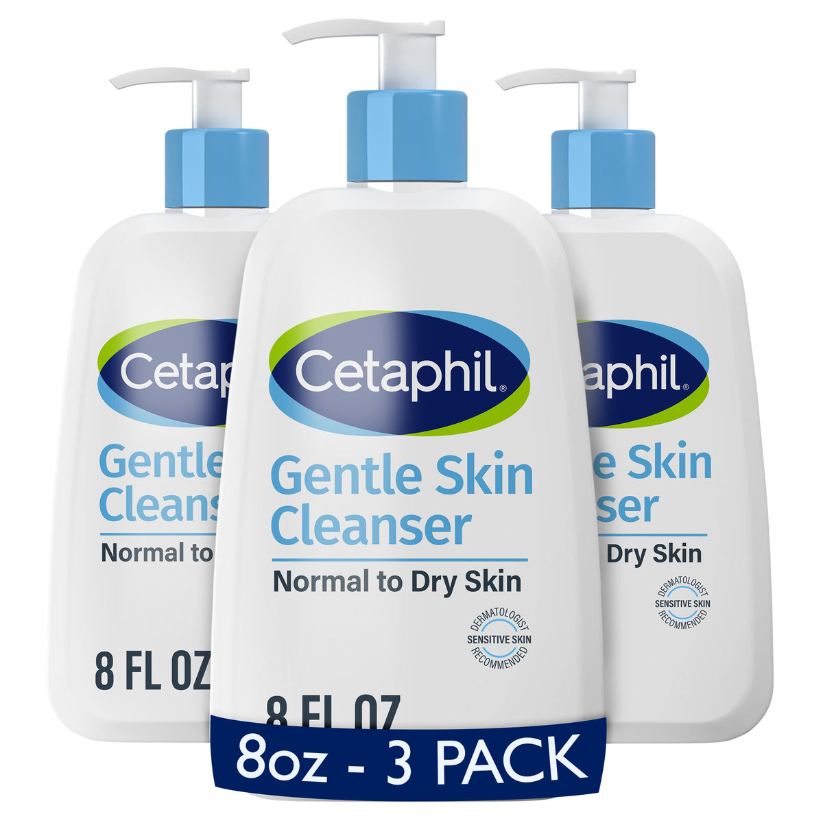 Cetaphil Gentle Skin Cleanser, Hydrating Face Wash for Sensitive Skin, Fragrance Free, 4oz, 3ct
