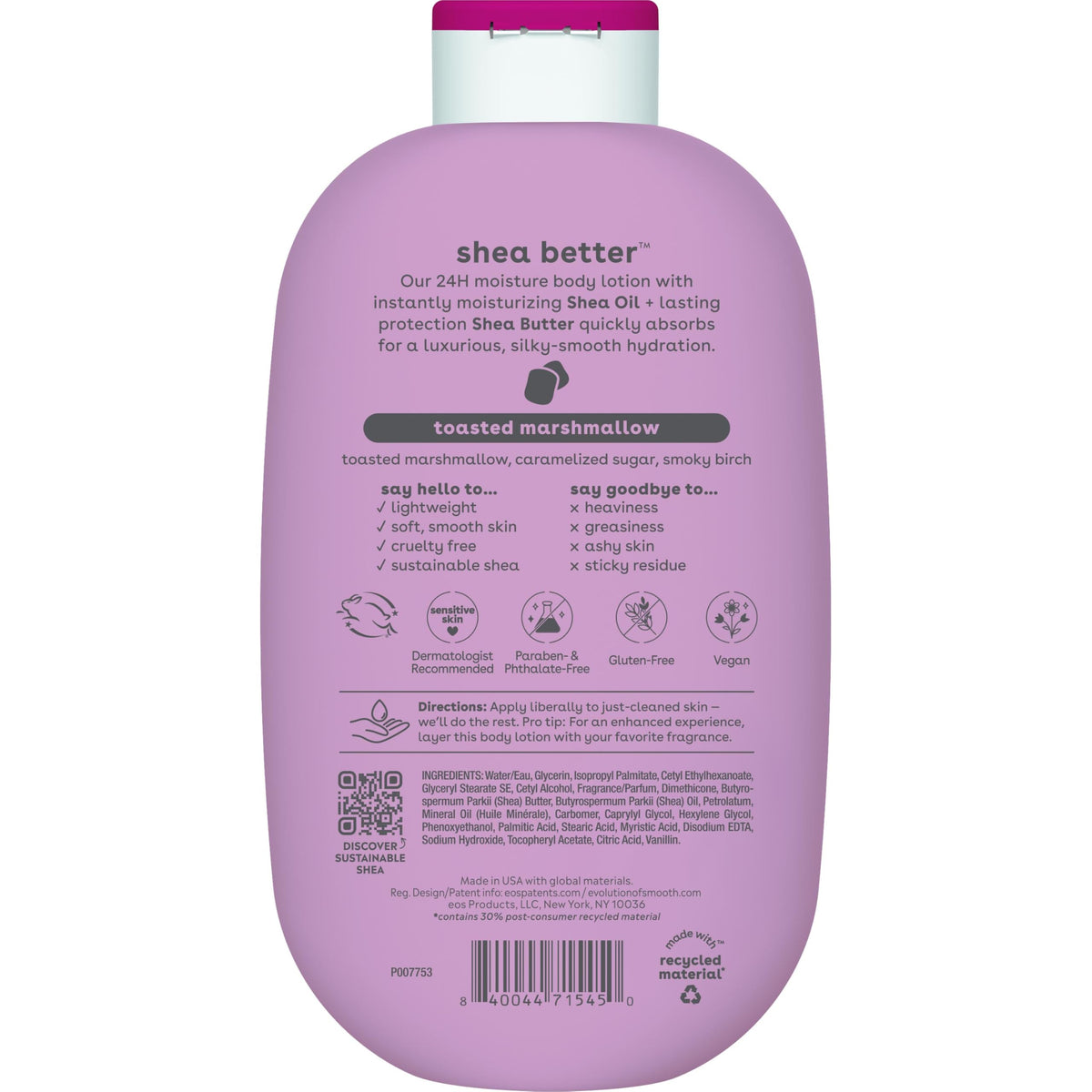 eos Shea Better Body Lotion | 24-Hour Moisture | Natural Shea Butter & Vitamin E | 16 fl oz