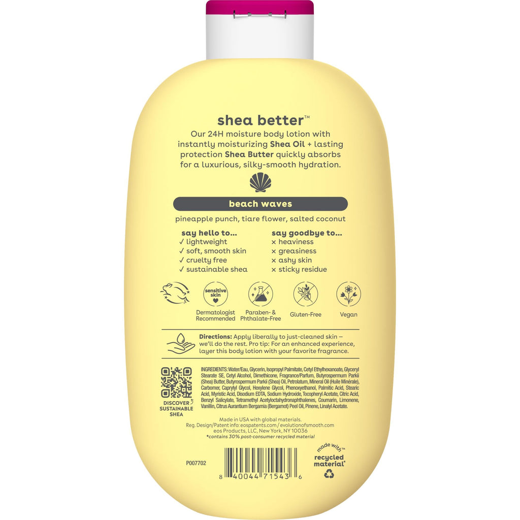 eos Shea Better Body Lotion | 24-Hour Moisture | Natural Shea Butter & Vitamin E | 16 fl oz