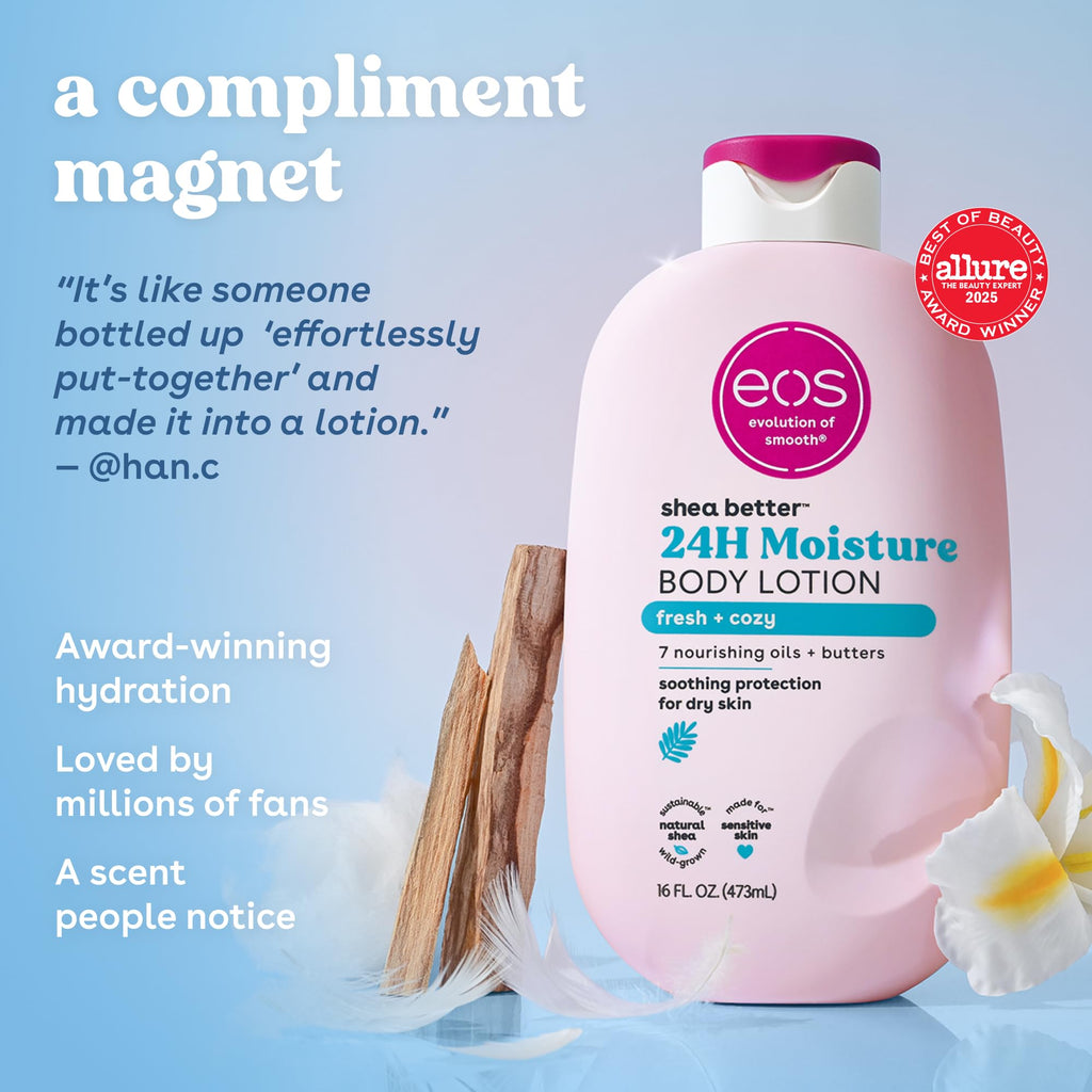 eos Shea Better Body Lotion | 24-Hour Moisture | Natural Shea Butter & Vitamin E | 16 fl oz