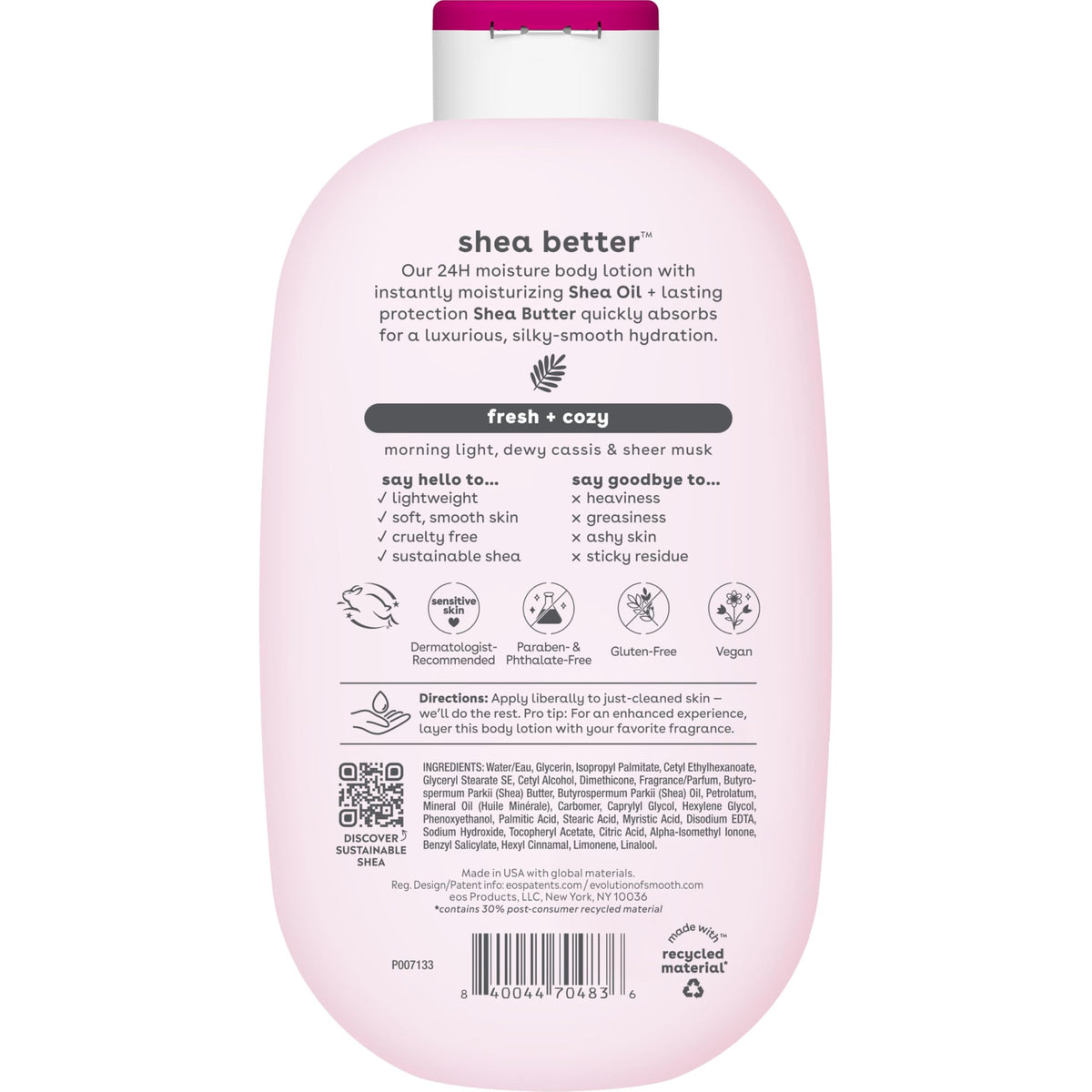 eos Shea Better Body Lotion | 24-Hour Moisture | Natural Shea Butter & Vitamin E | 16 fl oz