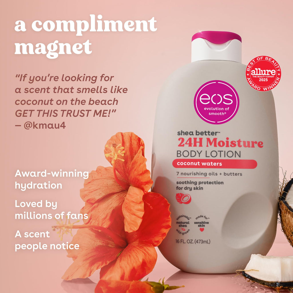 eos Shea Better Body Lotion | 24-Hour Moisture | Natural Shea Butter & Vitamin E | 16 fl oz