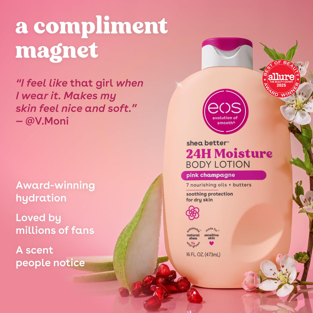 eos Shea Better Body Lotion | 24-Hour Moisture | Natural Shea Butter & Vitamin E | 16 fl oz
