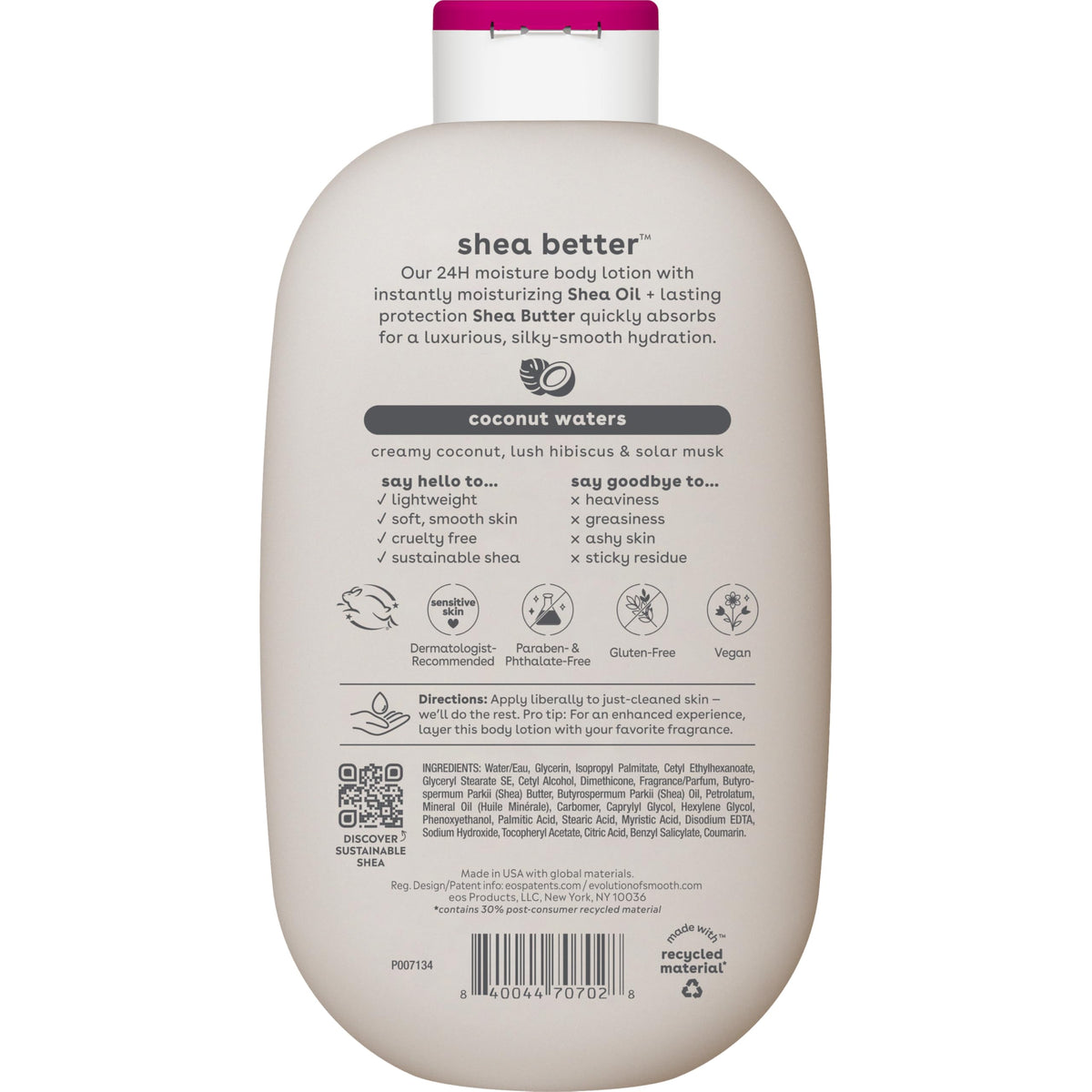 eos Shea Better Body Lotion | 24-Hour Moisture | Natural Shea Butter & Vitamin E | 16 fl oz