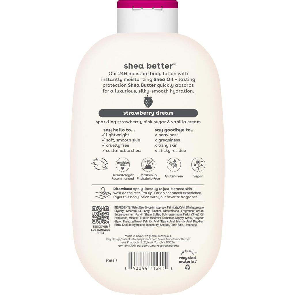 eos Shea Better Body Lotion | 24-Hour Moisture | Natural Shea Butter & Vitamin E | 16 fl oz