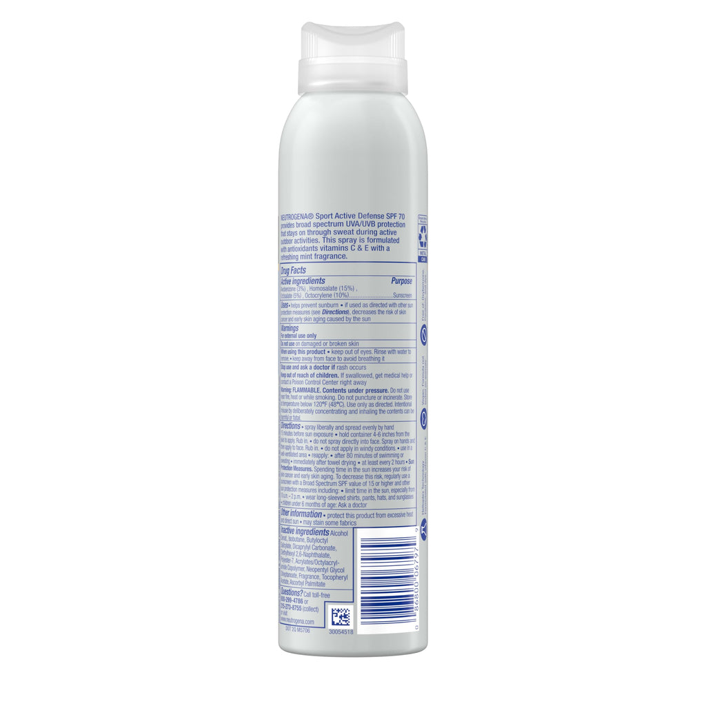 Neutrogena Sport Face Sunscreen SPF 70+ | Oil-Free, Water-Resistant 80 Min | Broad Spectrum UVA/UVB, 2.5 fl oz