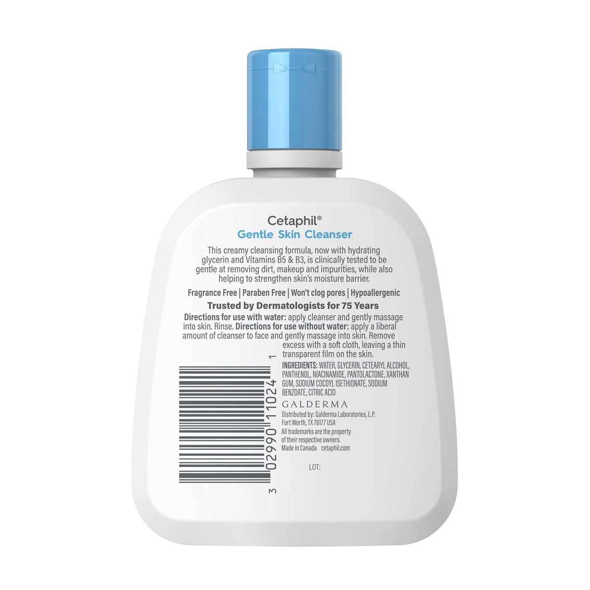 Cetaphil Gentle Skin Cleanser, Hydrating Face Wash for Sensitive Skin, Fragrance Free, 4oz, 3ct