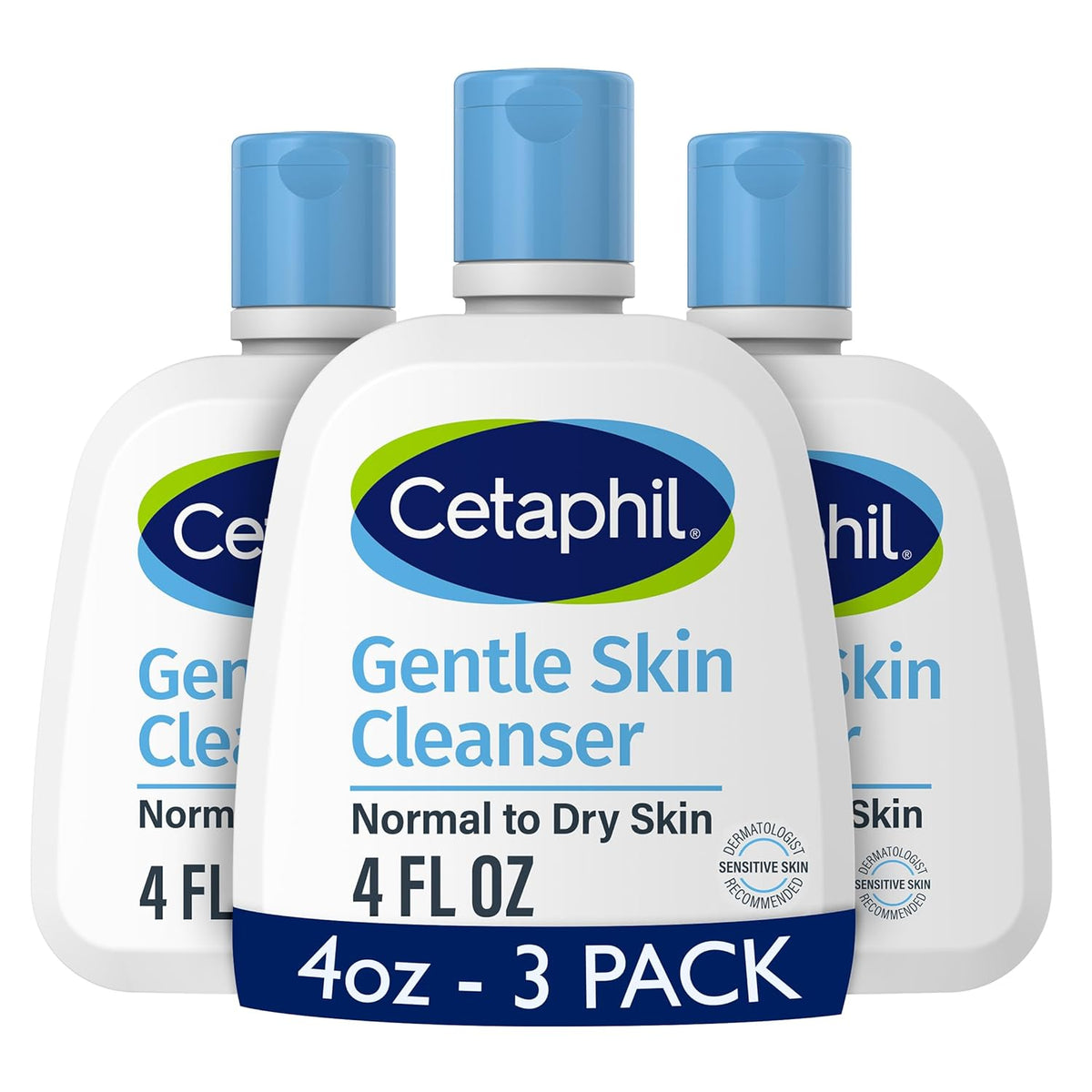 Cetaphil Gentle Skin Cleanser, Hydrating Face Wash for Sensitive Skin, Fragrance Free, 4oz, 3ct