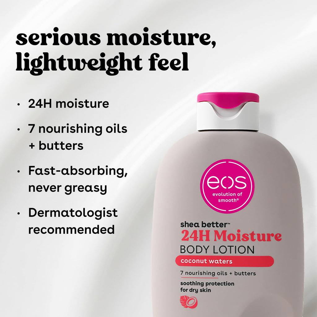 eos Shea Better Body Lotion | 24-Hour Moisture | Natural Shea Butter & Vitamin E | 16 fl oz