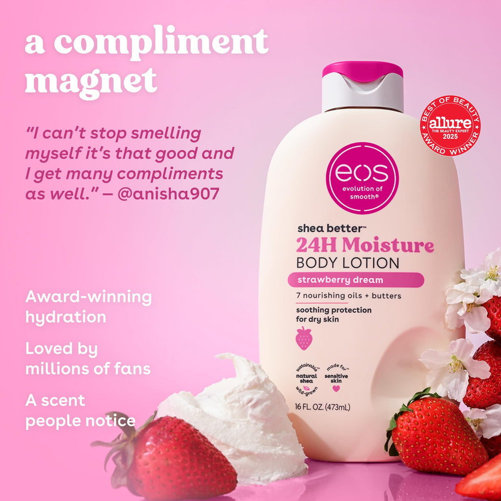 eos Shea Better Body Lotion | 24-Hour Moisture | Natural Shea Butter & Vitamin E | 16 fl oz
