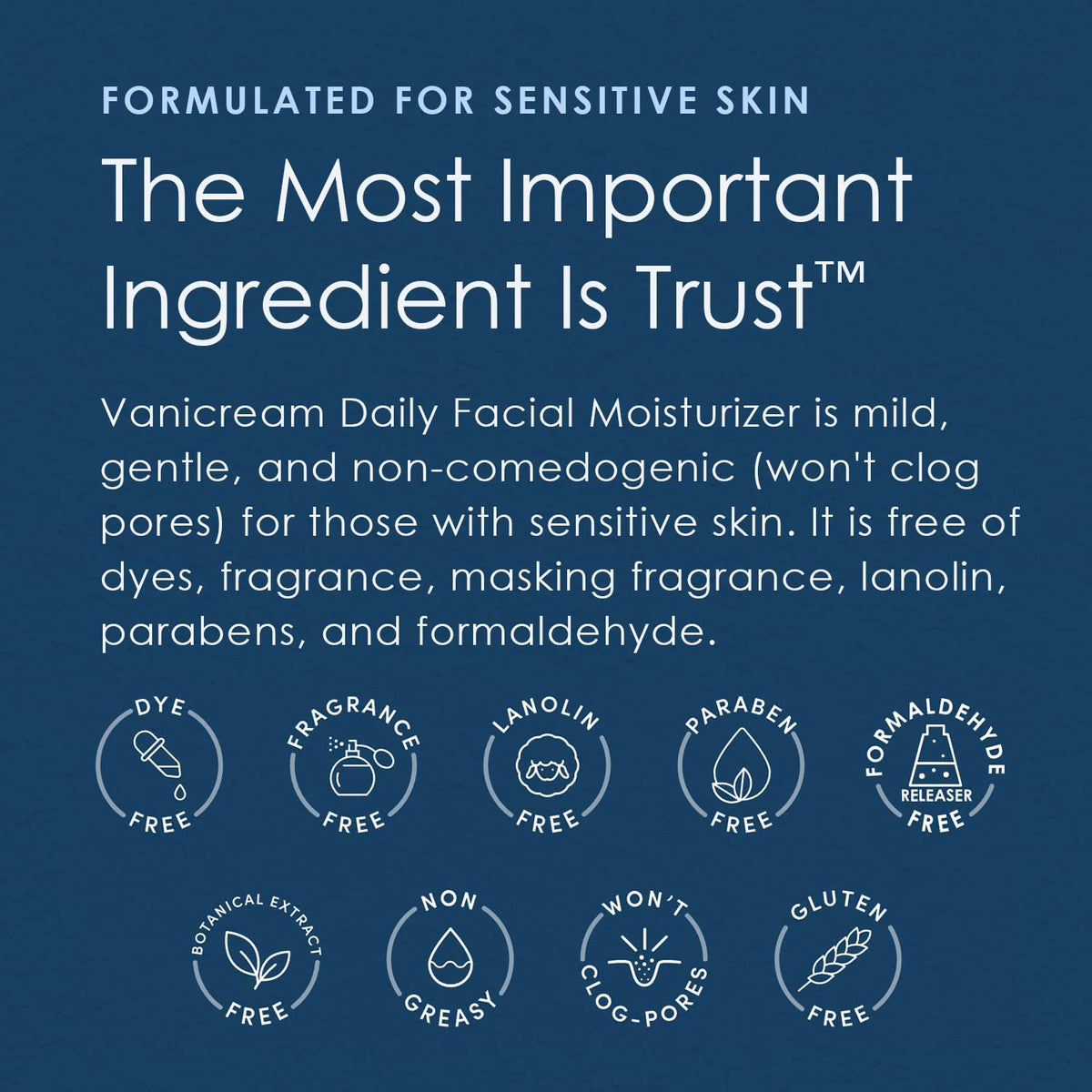 Vanicream Daily Facial Moisturizer | Hyaluronic Acid & 5 Ceramides | Fragrance Free, Sensitive Skin, 3 fl oz