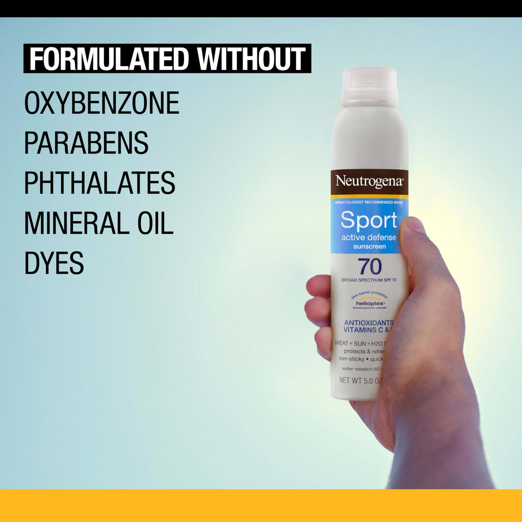 Neutrogena Sport Face Sunscreen SPF 70+ | Oil-Free, Water-Resistant 80 Min | Broad Spectrum UVA/UVB, 2.5 fl oz