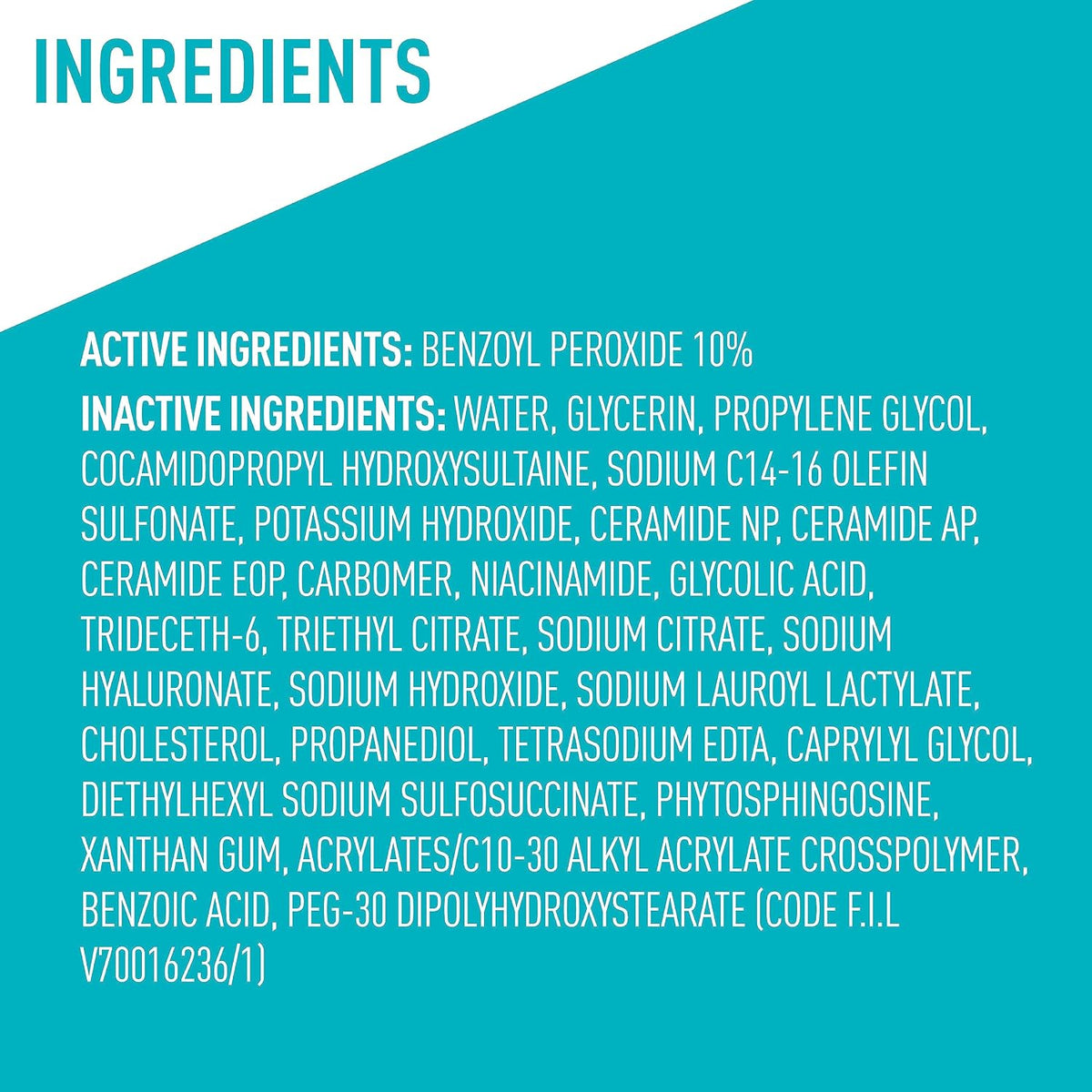 CeraVe Acne Foaming Cream Wash | 10% Benzoyl Peroxide Face & Body Cleanser | Fragrance Free, 5oz