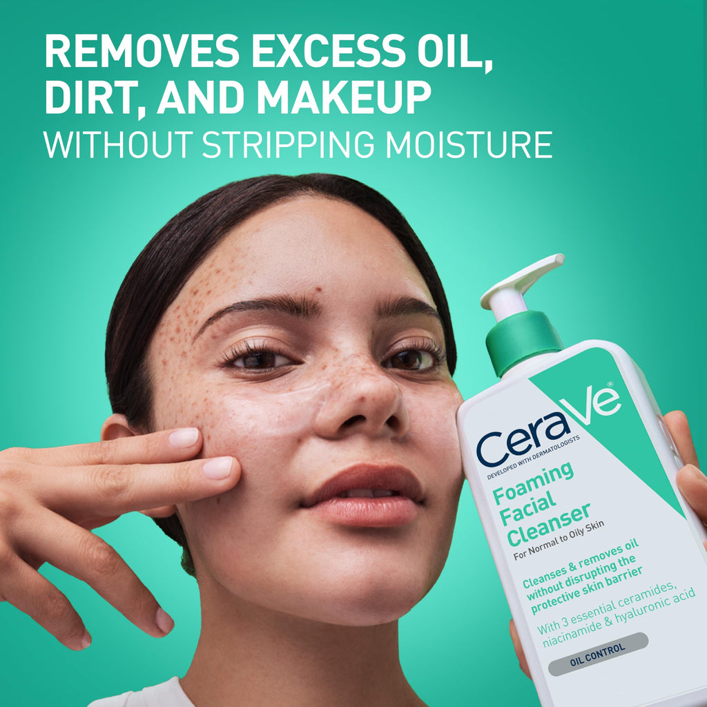 CeraVe Foaming Facial Cleanser | Face & Body Wash for Normal to Oily Skin | Fragrance Free, 16 fl oz